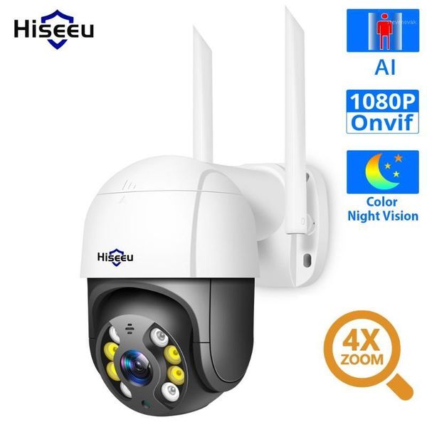 

2mp piz ip wifi camera speed dome wireless 1080p onvif outdoor 4x digital zoom audio network cctv surveillance ai camera hiseeu1