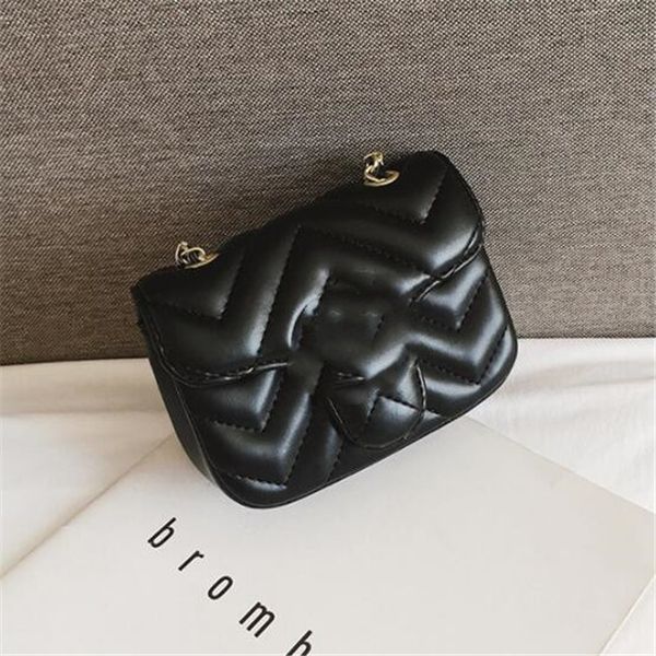 

metal letter kids girls handbag fashion pu children shoulder bag girl baby messenger bag designer mini coin purse, Black