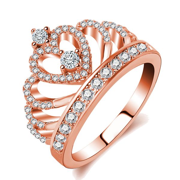 

Handicraft jewelry explosive fashion Europe and the United States famous rose gold crown zircon ring