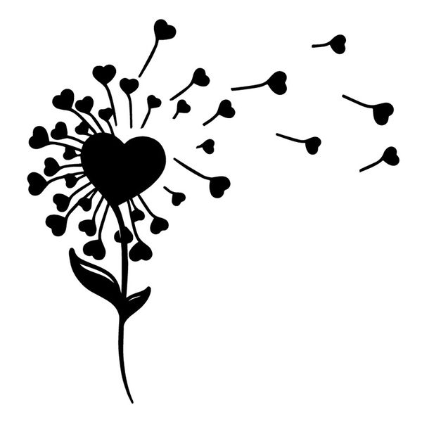 

16.4x17см любовь цветок сердца мода задние наклейки лобового стекла наклейки автомобиля c25-0362