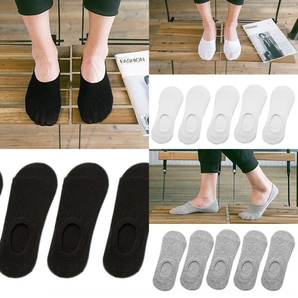 

eujir лето силиконовой лодки хлопок мужского невидимые силиконового qdvul не скользит носки хлопчатобумажных носков лодки, Black