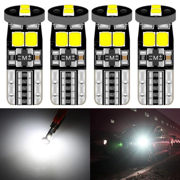 

4pcs t10 led canbus w5w 194 168 led bulb whie amber 2835 smd no obc error clearance parking light t10 w5w turn signal lamp