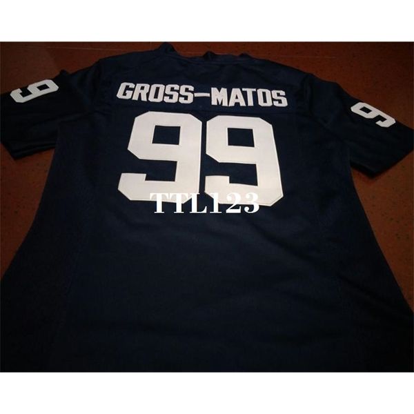 

3421#99 white navy yetur gross-matos penn state nittany lion alumni college jersey or custom any name or number jersey, Black