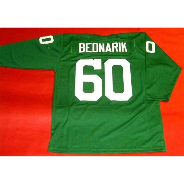 Mitch Custom Football Jersey Uomo Youth Women Vintage CHUCK BEDNARIK CUSTOM GREEN 3/4 SLEEVE Rare High School Taglia S-6XL o qualsiasi nome e numero di maglie