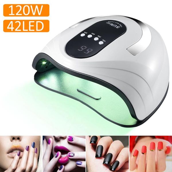 

nail dryers 120w uv led lamp portable potherapy machine manicure light for gel nails quick drying smart art dryer