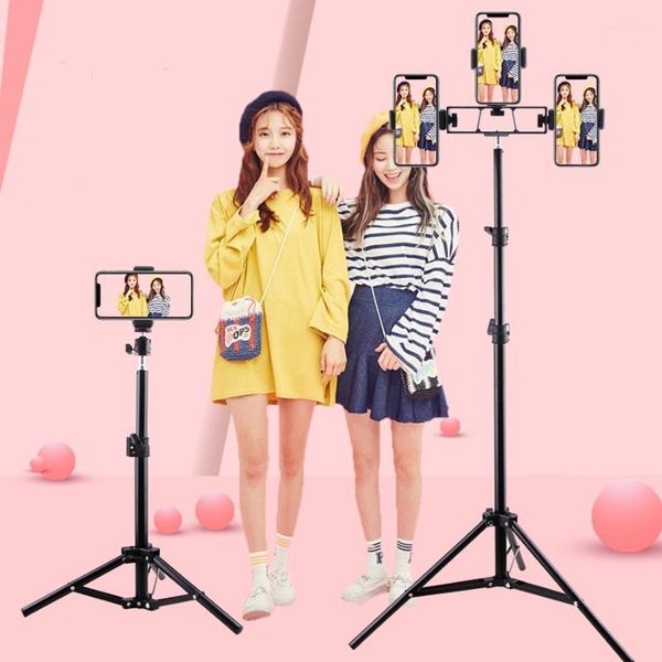 

tripods 210cm tripod with multiple phone holders camera ring light reflectors po metal stands studio video lighting background ne0161