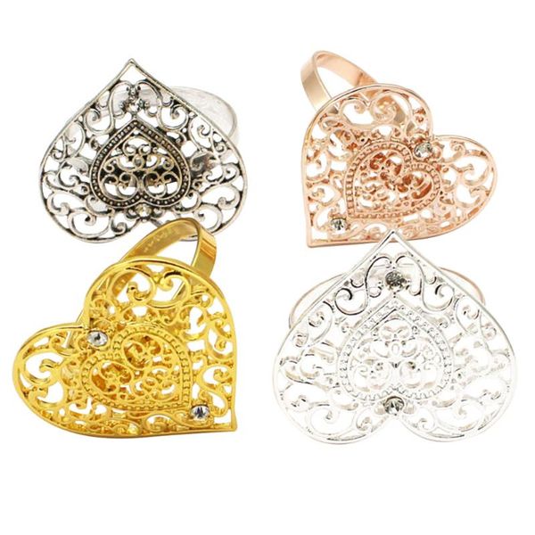 

4pcs napkin ring wedding napkin rings metal dinner buckles (mixed color)