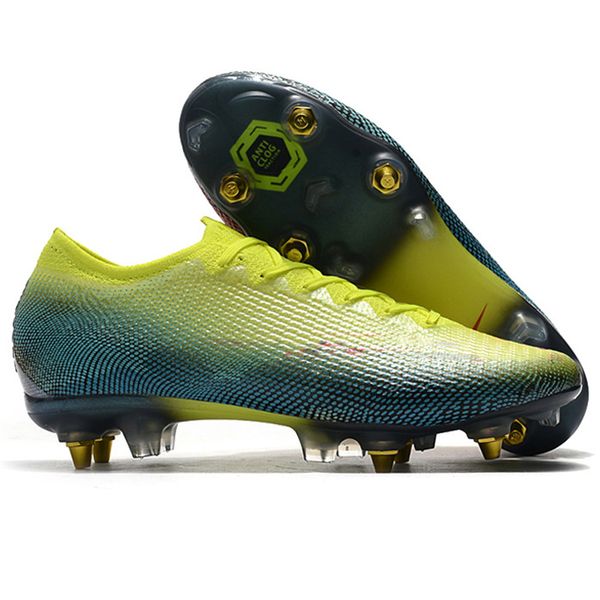 

2021 mens sg pro soccer cleats low ac waterproof metal studs yellow mbappe shoes superfly neymar outdoor cr7 mercurial football boots