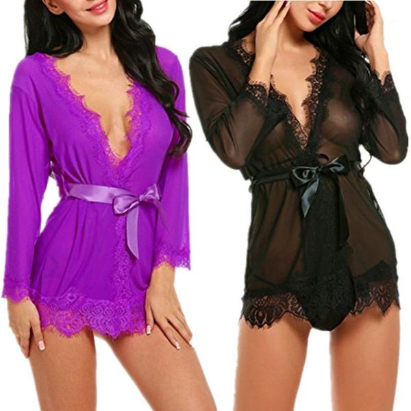 

women wedding bridesmaid robes solid lingerie satin bathrobe full sleeve summer dressing gown nightwear1, Black;red