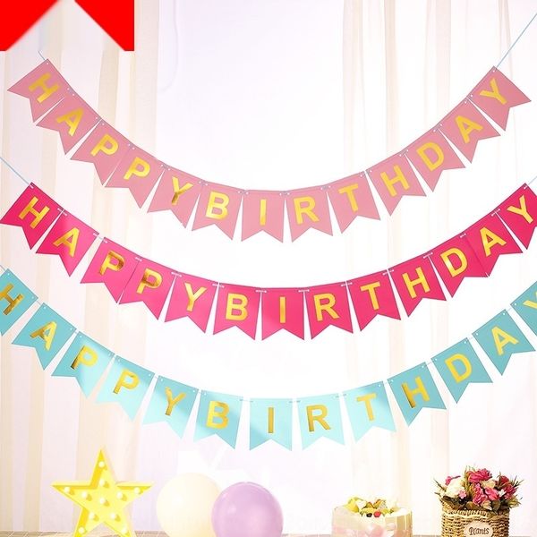 

ipofs medium paper party yb7uc tail letter pull flag pull banner flag-pulling children's gilded party decoration flag fish
