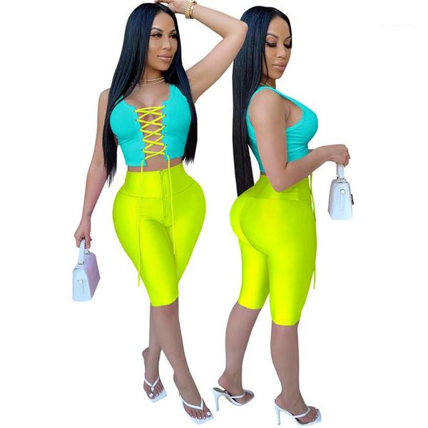 

fashion suits womens hollow out bandage tracksuits woman summer 2pcs sleeveless with high waist slim skinny sets woman high, Gray