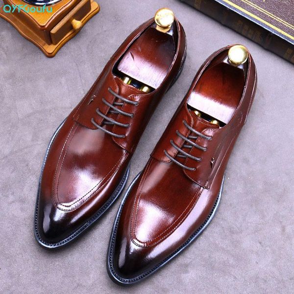 

qyfcioufu mens formal shoes genuine cow leather oxford shoes for men black 2020 dress wedding laces leather brogues