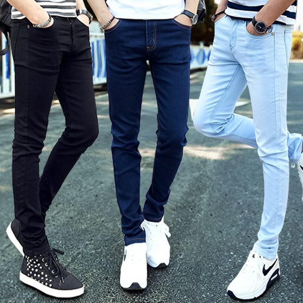 

men's stretch jeans, high waist ny jeans, black, 5 colors, new in 2021, Blue