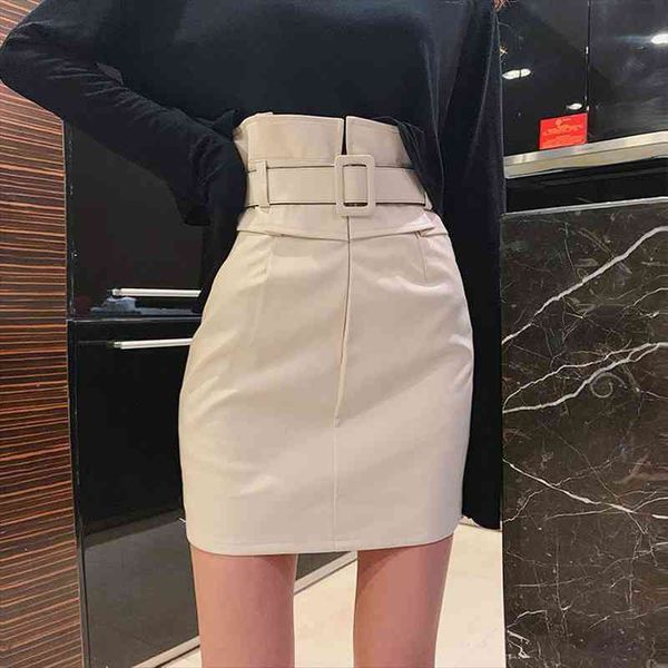 

plus size l pu leather women skirts pencil patchwork high waist skirt ladies package hip mini skirt, Black