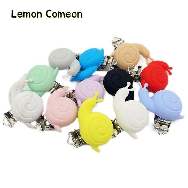 

cartoon snails pacifier clip baby teething accessories silicone bead clip nipple clasps toy animal cute pacifier dummy chain 1pc