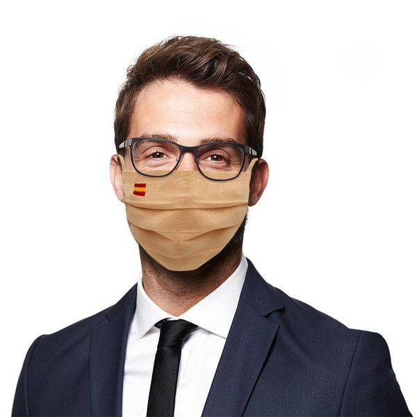 

испания флаг вышивка многоразовая дышащая моющаяся маска может положить фильтрующую ткань для взрослого рта крышка рта маскарилла reootiliza