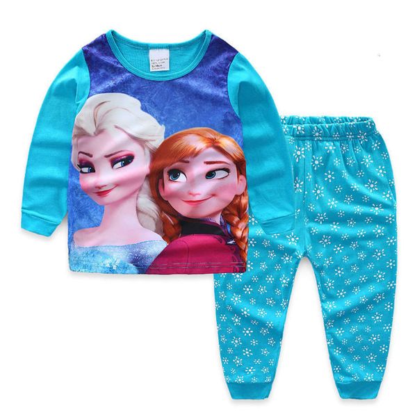

and cotton girls' clothing snow long sve ice wonderland children's home suit pajamas air, Blue;red