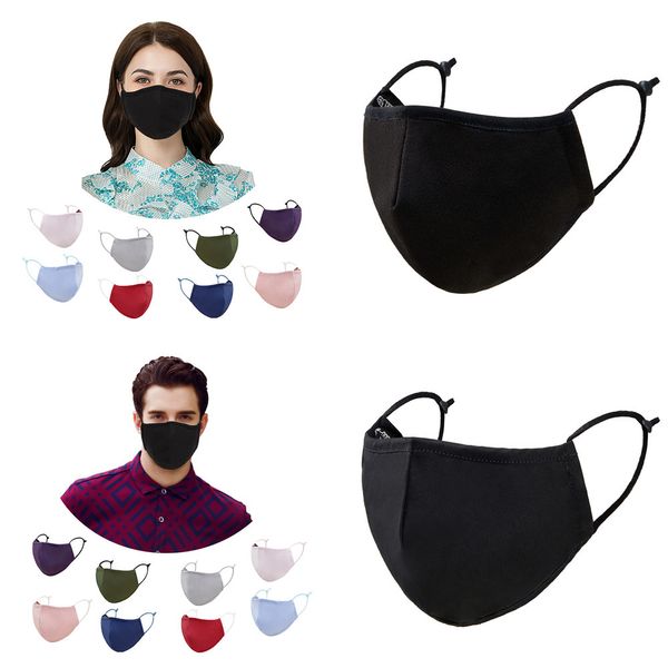 

высокое качество конкурентного оптовой многоразовая на заказ цена 4 ply маски для лица сплошного цвета черного хлопка маска для взрослых