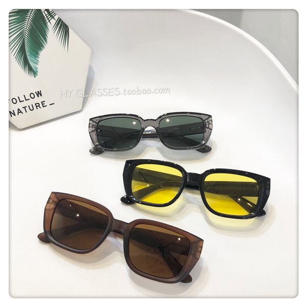 

new style polarized women rectangle personality net red men night vision glasses driver sunglasses, White;black