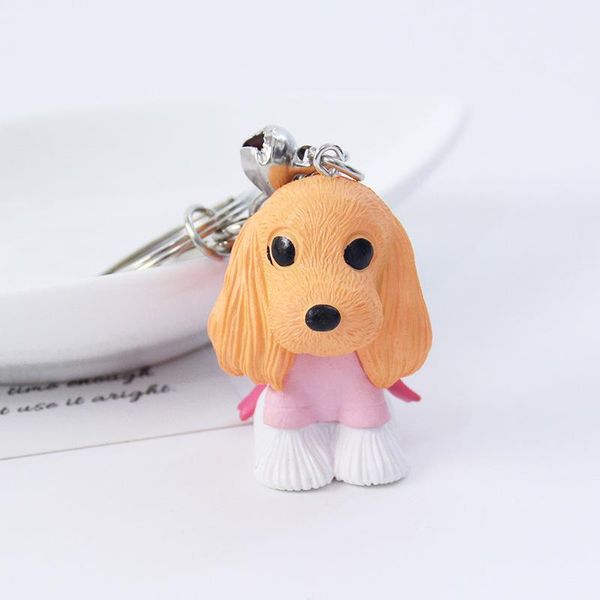 

3d смола cute bells dog key chain любители животных pet pooch брелоков key ring holder подарок для девушки женщин сумка подвески автомобилей