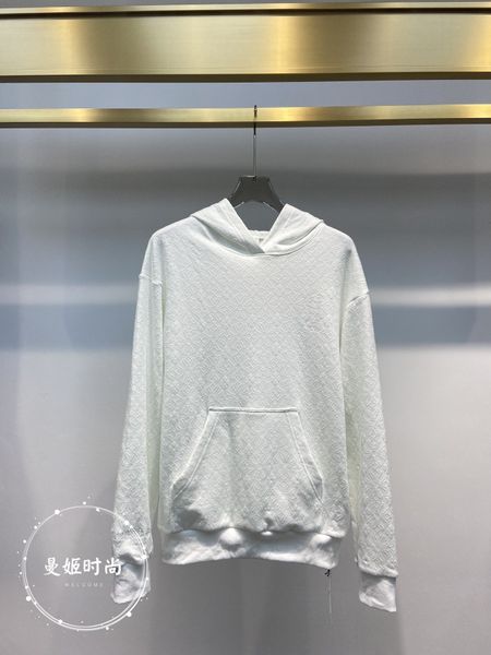 

new long sleeve jacket jacquard hooded casual sweater for men, White