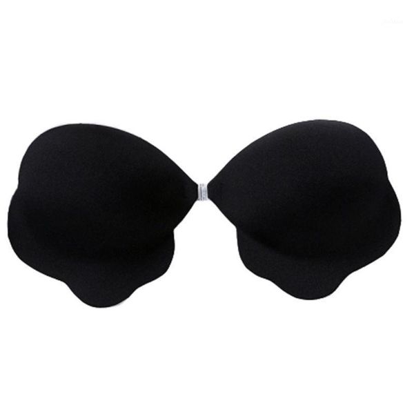

women adhesive strapless bra invisible push up backless sticky silicone nipple cover pasties lifting reusable breast pad with fr1, Red;black