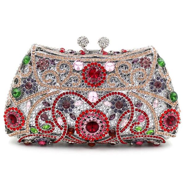 

green/pink/purple rhinestone ladies clutch bags fashion red crystal women evening clutches handbags female crystal clutch bag