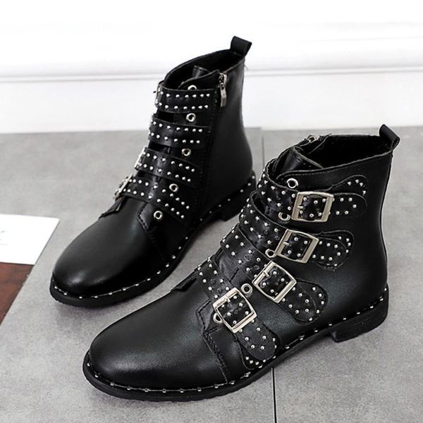 

boots 2021 winter shoes women plush warm fashion womens ankle pu leather female a25701, Black