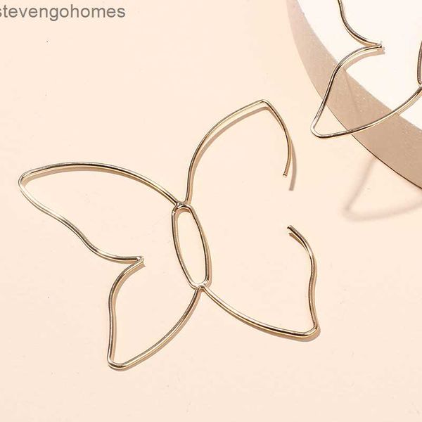 

style golden ins butterfly line cool hollow simple exaggerated big earrings
