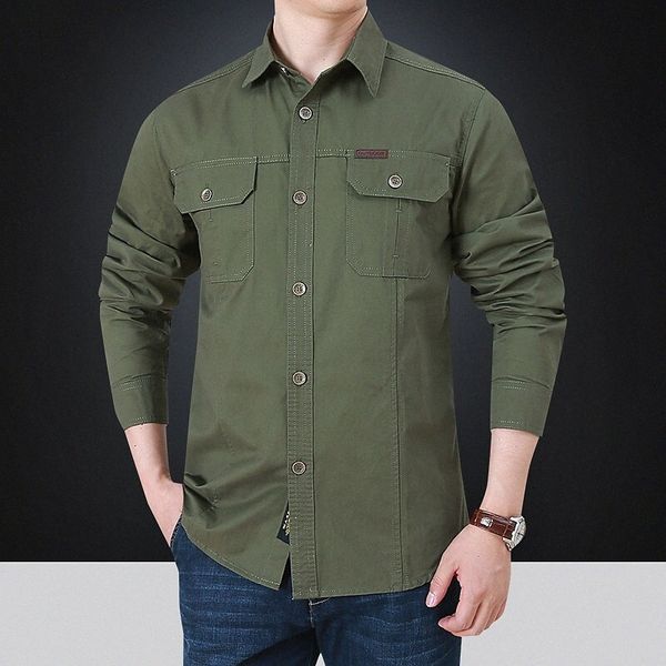 

men's shirt solid color turndown street daily button-down long sleeve cotton casual fashion breathable comfortable green black khaki w, White;black