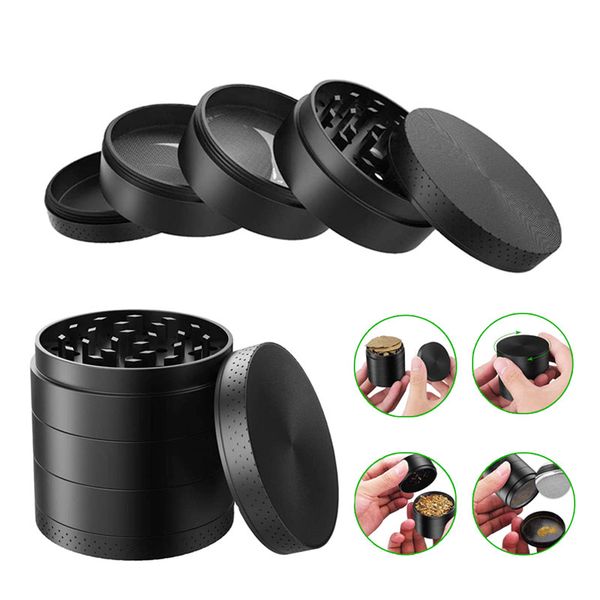 

5 layer grinder herb tobacco pepper metal pipe herb zinc alloy for