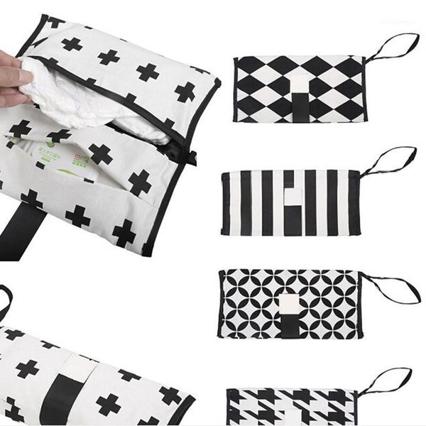 

diaper bags geometric patterns portable mom multifunctional storage bag maternity baby organizer1