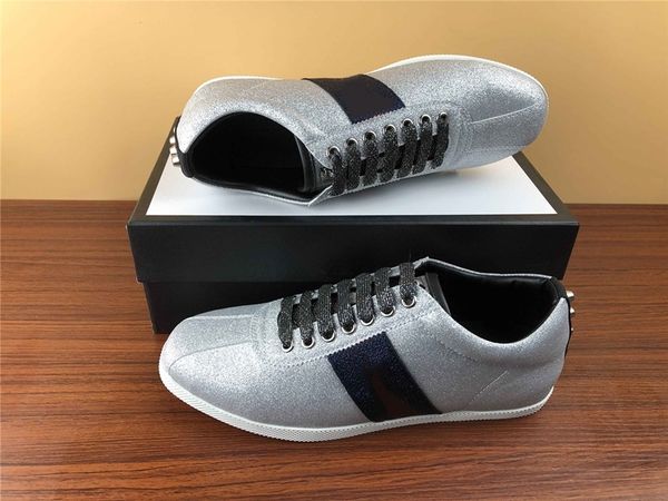 

new fashion designer shoes for men women genuine leather green red heel stripe low casual shoes with box size 35-46, Black