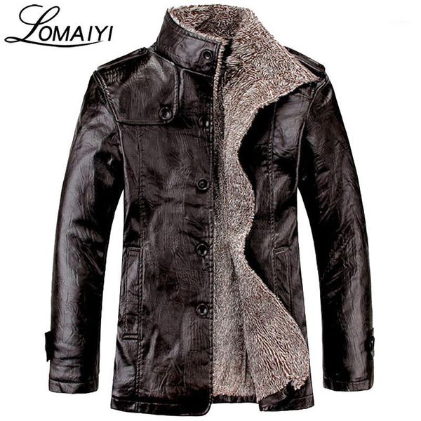 

wholesale- lomaiyi new plus size m-8xl men's winter leather jacket men warm thick faux fur coat mens black motorcycle pu windbreaker,bm