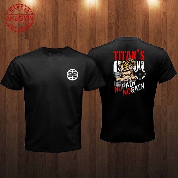 

training gym goku vegeta titan no pain no gain quotes retro black t shirt summer tees t shirt sport hooded sweatshirt hoodie