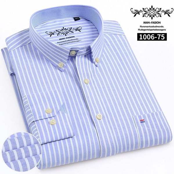 

2019 mens long sleeve solid oxford dress shirt male casual regularwith left chest pocket button down shirts 1022, White;black