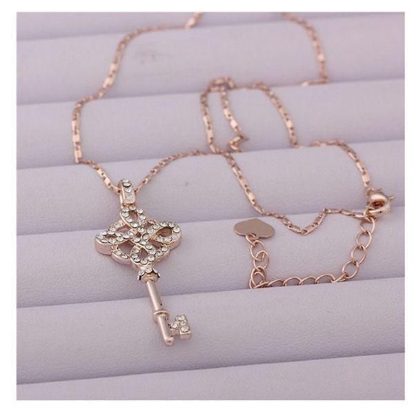

wonderful womens fashion rose gold filled key style necklace & pendant, Silver