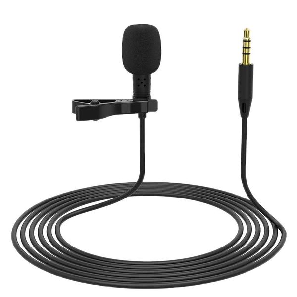 

3.5mm mini portable microphone condenser clip-on lapel lavalier mic wired microfon for phone for laptop