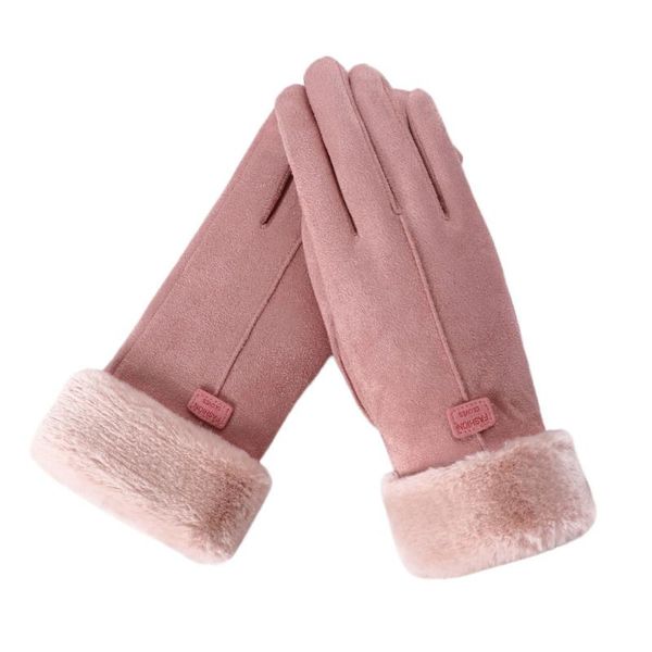 

five fingers gloves classic luvas de inverno womens fashion winter outdoor sport warm mittens eldiven solid pink guantes femme 2021, Blue;gray