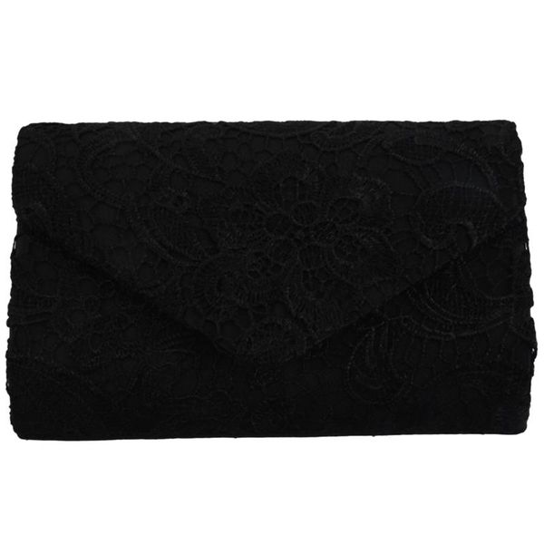 

new classy lace clutch envelope bag bridal designer ladies evening party prom, black