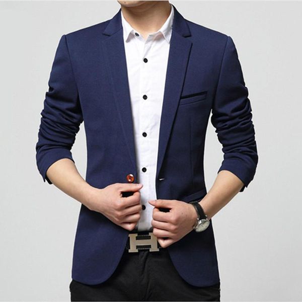 

2021 spring autumn male blazer solid casual slim men's jacket new brand plus size m-5xl blazer men gd57, White;black