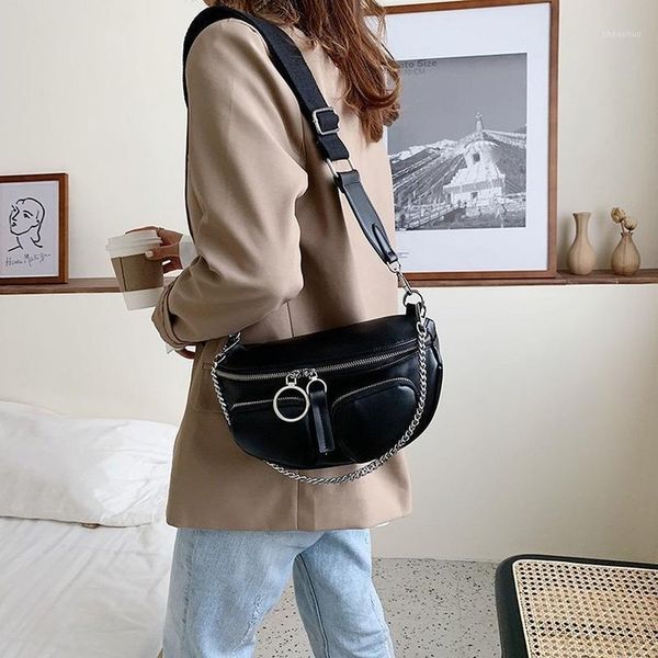 

waist bags 2021 korean shoulder bag women's casual fashion large-capacity chain messenger ladies1