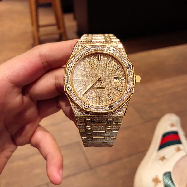 

mens watches diamond watch 41mm stainless steel automatic men watch 3120 movement watches montre de luxe reloj de lujo, Slivery;brown