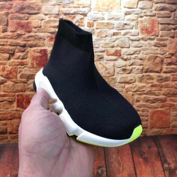 

2020 wholesale sell childrens kid sock shoes vetements crew sock runner trainers shoes kids shoes hight sneakers boot eur 24-36 tty11, Black