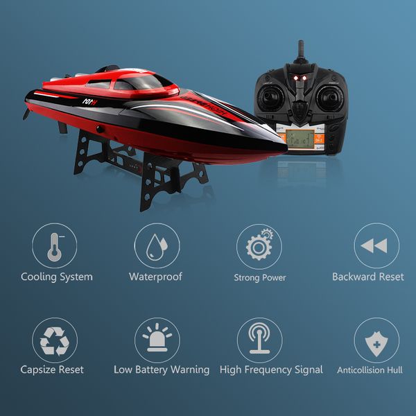 

2.4G 35km/h High Speed Racing Yacht Remote Control Ship Mosquito Craft Water Cooled Speedboat Hobby Toys For Children