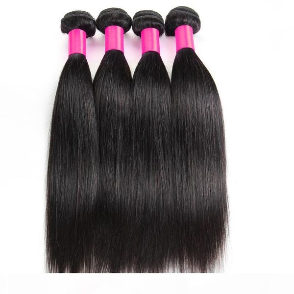 

indian peruvian malaysian cambodian virgin hair straight bundles dyeable 7a brazilian virgin human straight hair extensions, Black