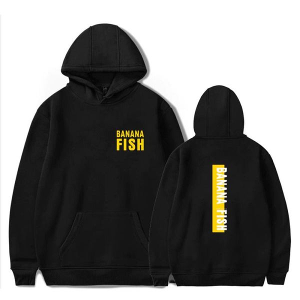 

hooded winter tracksuit anime sweatshirt men 2020 fashion warm 2 new fish banana spring fleece loose hoodies musma, Black;white