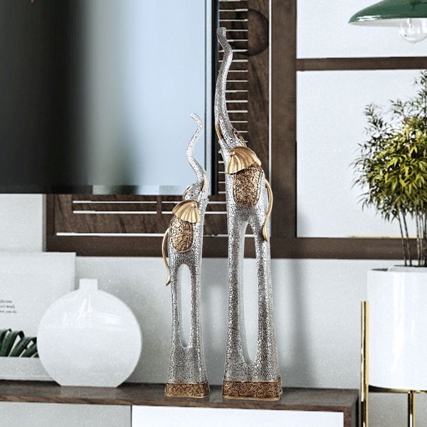 

54cm room creative retro art abstract elephant ornament tv cabinet window bar handicraft decoration