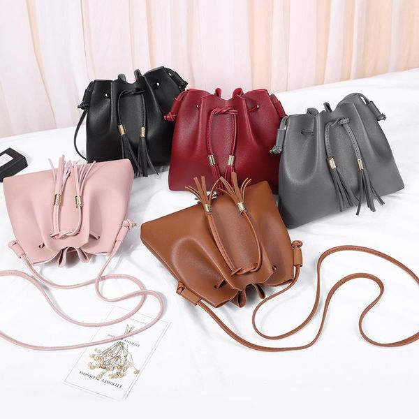 

cross body one-shoulder bucket bag ladies 2021 sloping