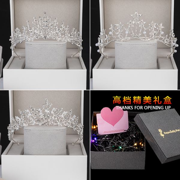 

свадебный головной убор 2020 нового атмосфера свадебного платья с корейской 18 летней взрослой церемонией короной, Silver